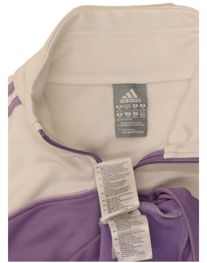 ADIDAS Womens Tracksuit Top Jacket UK 12/14 Medium Purple Colourblock