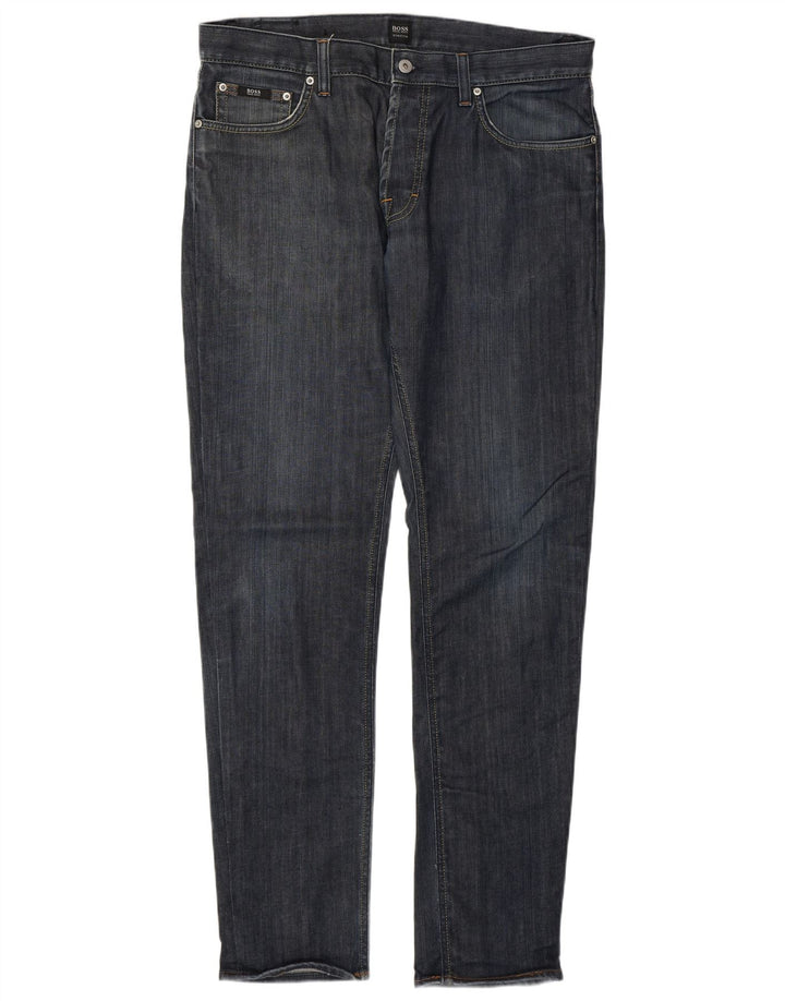 Hugo Boss Mens Slim Jeans W35 L34 Blue Cotton
