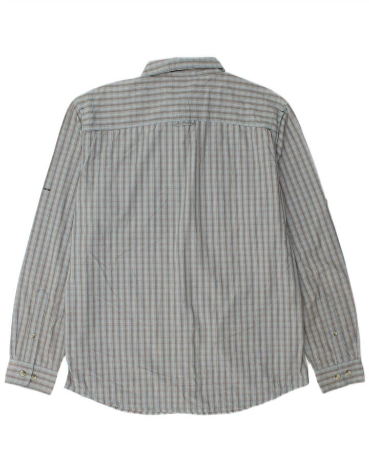 Columbia Mens Shirt Large Blue Check Cotton