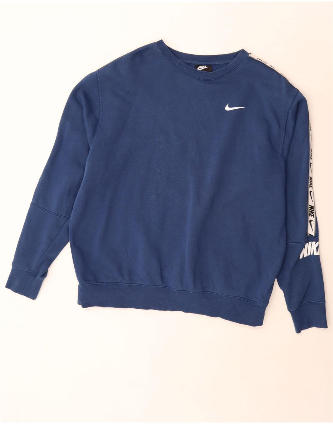 NIKE Mens Graphic Standard Fit Sweatshirt Jumper Large Blue Cotton