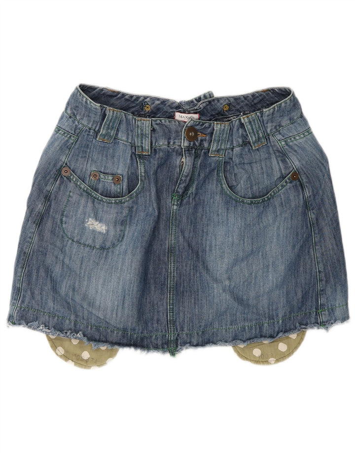 Max&Co. Womens Mini Denim Skirt UK 16 Large W32 Blue Cotton