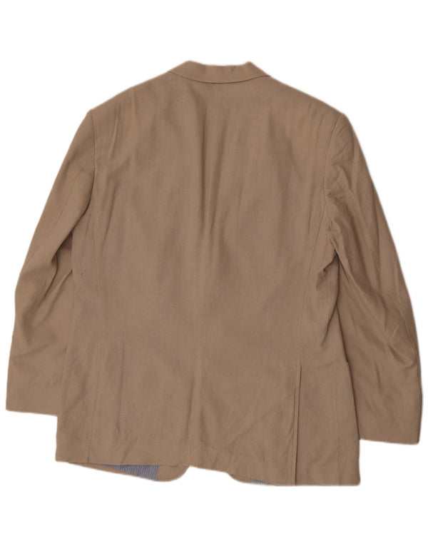 Marks & Spencer Mens 2 Button Blazer Jacket UK 42 Large Beige Linen