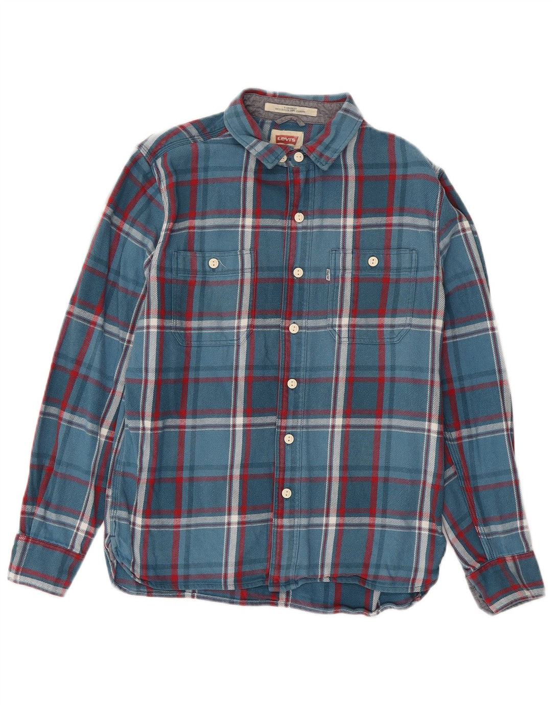 Levi's Mens Standard Fit Flannel Shirt Small Blue Check