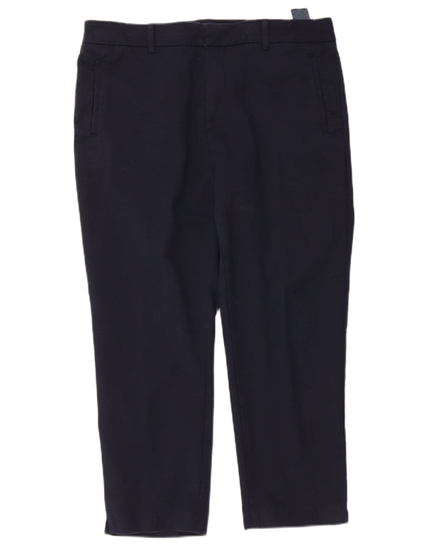 Tommy Hilfiger Womens Cropped Trousers US 14 XL W34 L24 Navy Blue Cotton