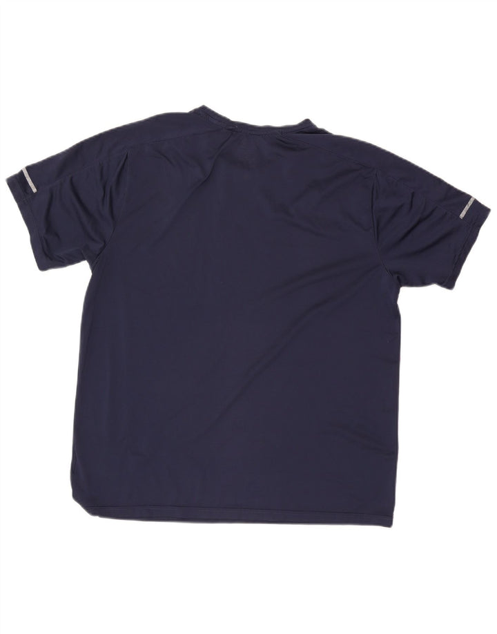 New Balance Mens T-Shirt Top Large Navy Blue Polyester