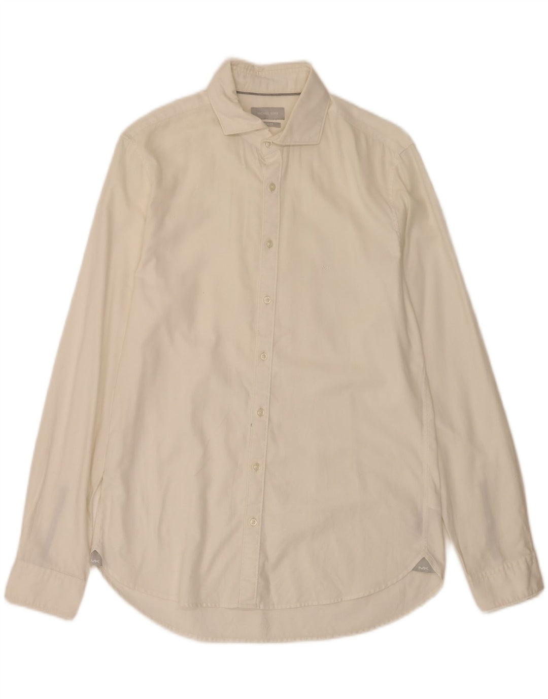 Michael Kors Mens Slim Fit Shirt Size 39 15 Medium White Cotton