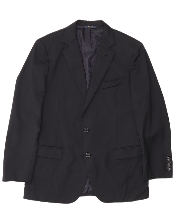 Brooks Brothers Mens 2 Button Blazer Jacket UK 40 Large Navy Blue Wool