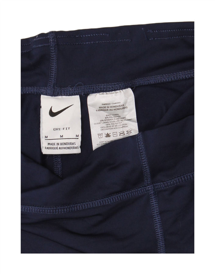 NIKE Womens Dri Fit Sport Shorts UK 12 Medium  Navy Blue Polyester