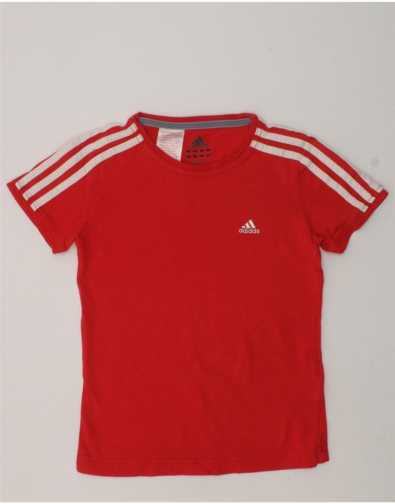 ADIDAS Girls T-Shirt Top 9-10 Years Red Cotton | Vintage Adidas | Thrift | Second-Hand Adidas | Used Clothing | Messina Hembry 