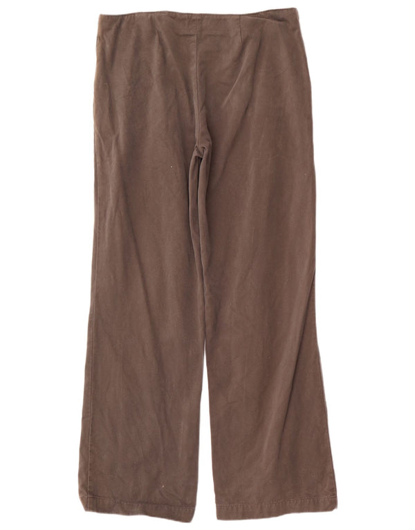 Toast Womens Wide Leg Casual Trousers UK 14 Large W34 L32 Brown Cotton