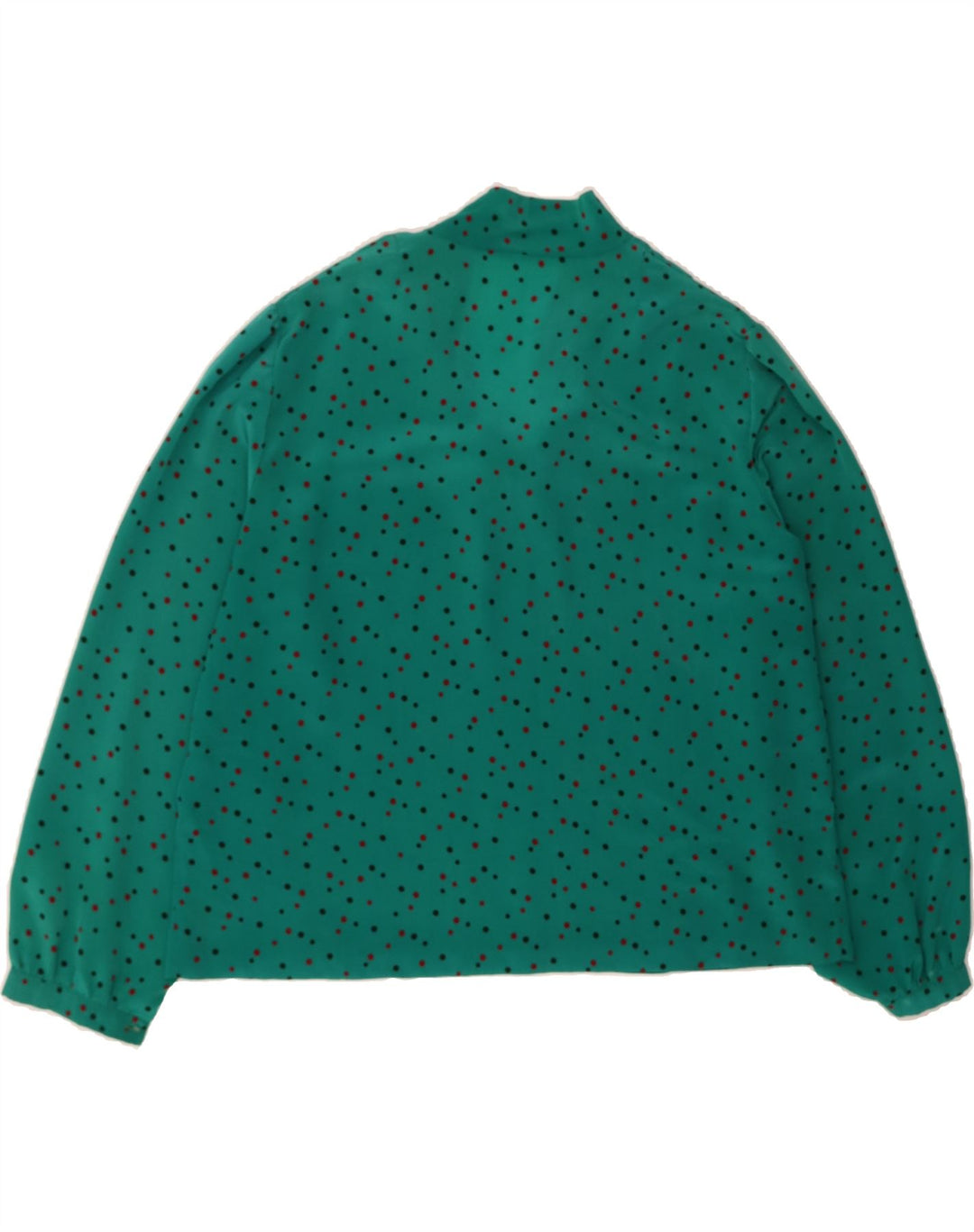 VINTAGE Womens Blouse Top UK 18 XL Green Polka Dot Vintage Vintage and Second-Hand Vintage from Messina Hembry 