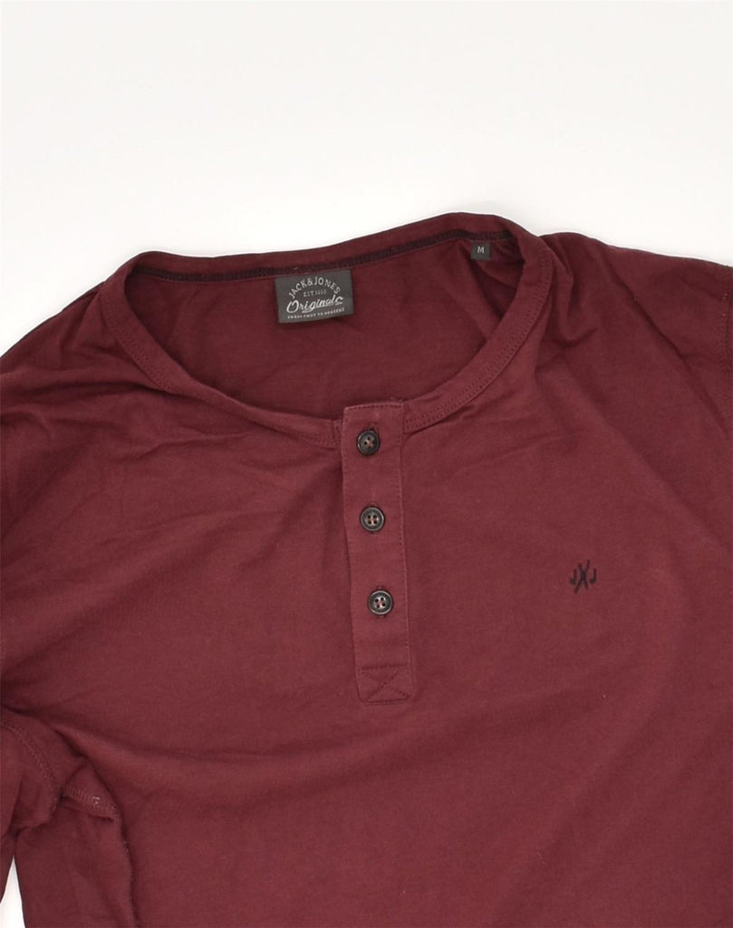 JACK & JONES Mens Top Long Sleeve Medium Maroon Cotton | Vintage Jack & Jones | Thrift | Second-Hand Jack & Jones | Used Clothing | Messina Hembry 