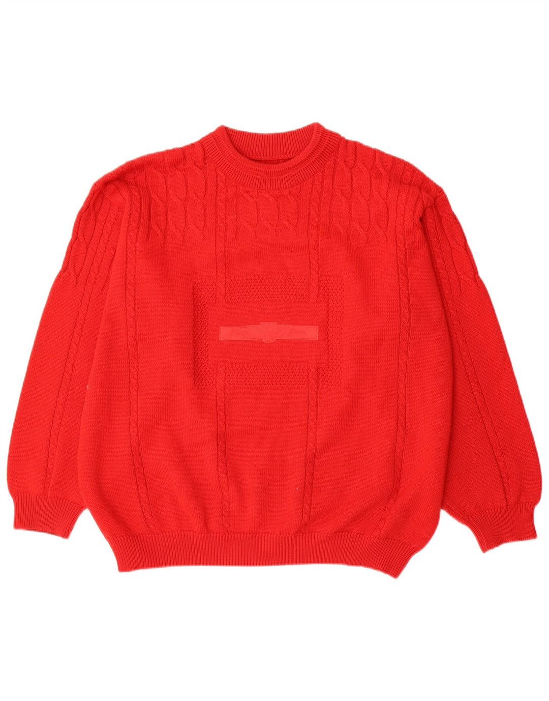 Vintage Mens Crew Neck Jumper Sweater XL Red Wool
