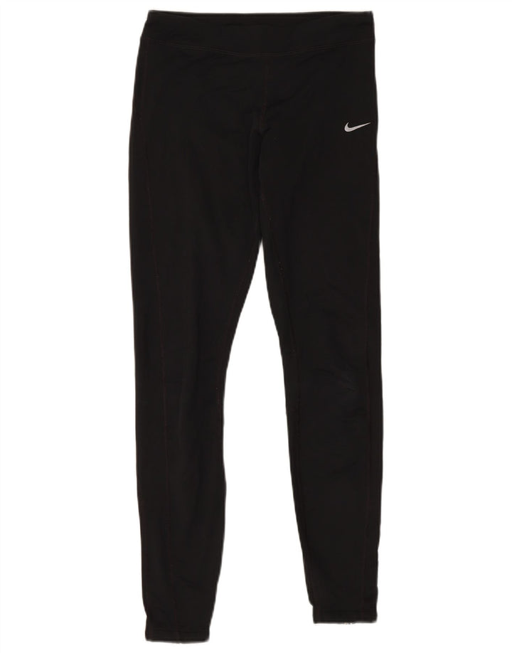 NIKE Womens Dri Fit Leggings UK 4 XS Black Polyester