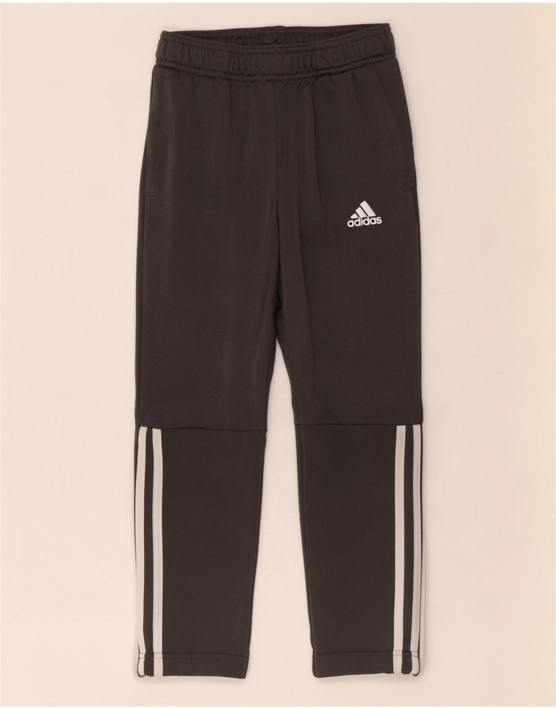 Adidas Boys Tracksuit Trousers 7-8 Years Grey Polyester