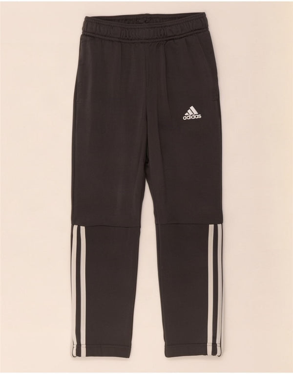 Adidas Boys Tracksuit Trousers 7-8 Years Grey Polyester