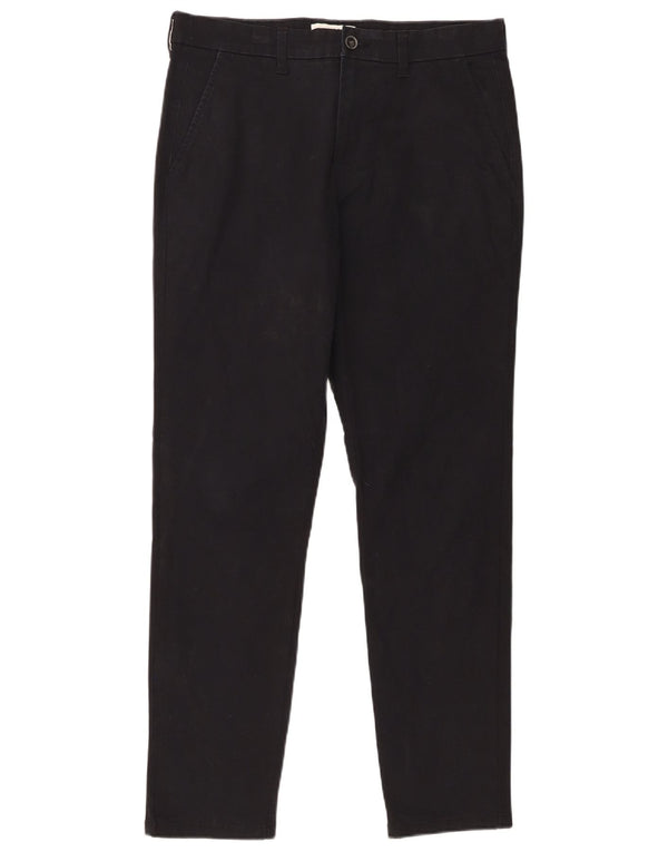 Marks & Spencer Mens Slim Fit Chino Trousers W32 L31 Black Cotton