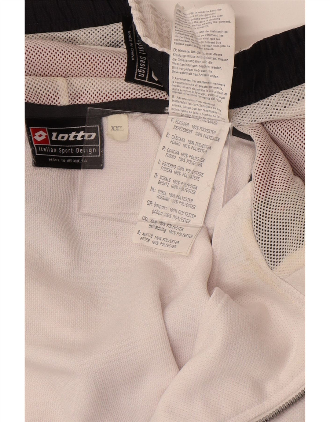 Lotto Mens Graphic Full Tracksuit 2XL White Colourblock Polyester