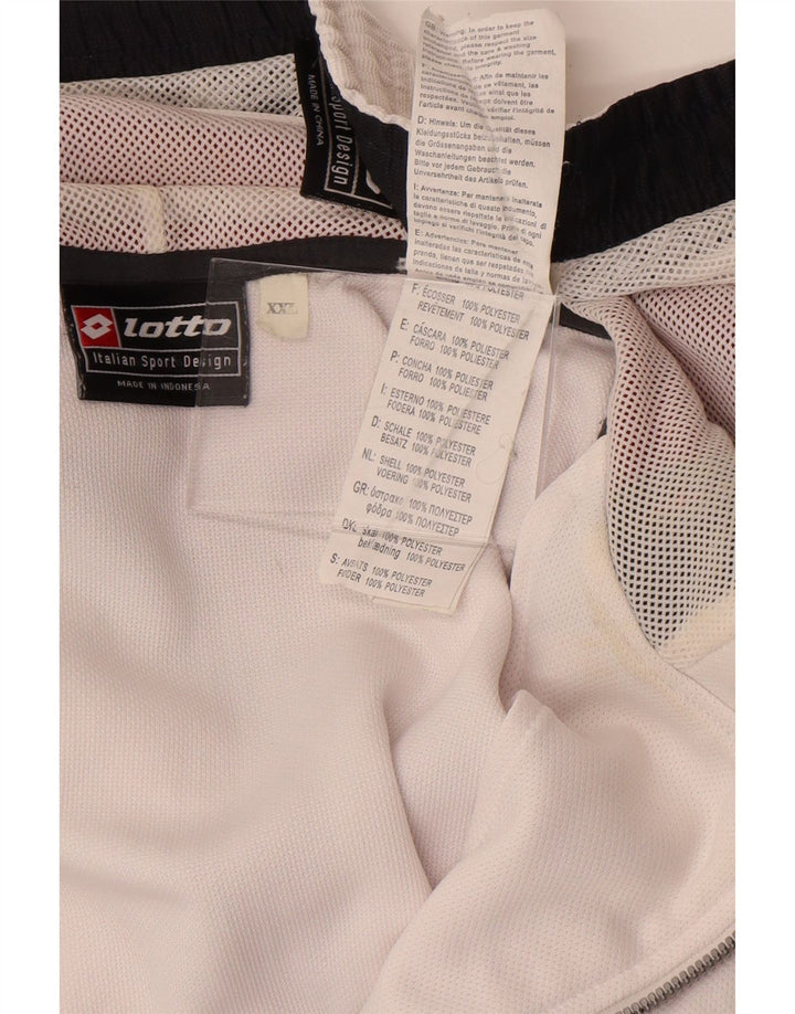 Lotto Mens Graphic Full Tracksuit 2XL White Colourblock Polyester
