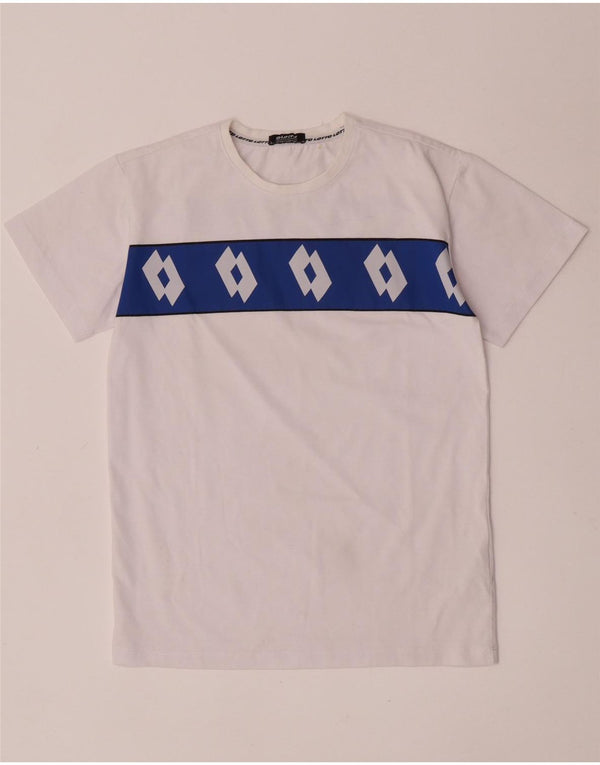 Lotto Boys Graphic T-Shirt Top 9-10 Years White Colourblock Cotton