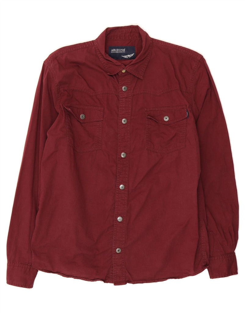 ARIZONA Mens Denim Shirt Medium Burgundy Cotton Vintage Arizona and Second-Hand Arizona from Messina Hembry 