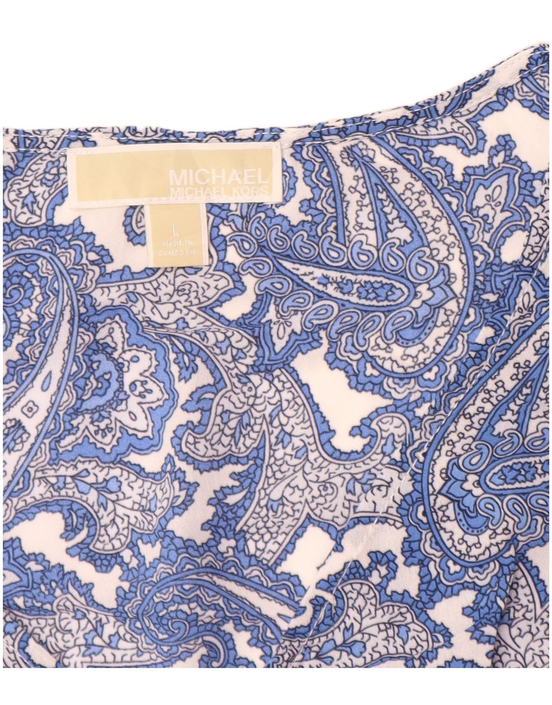 MICHAEL KORS Womens Sleeveless Blouse Top UK 16 Large Blue Paisley