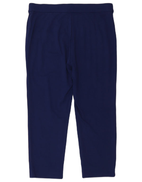 Marks & Spencer Womens Capri Trousers UK 16 Large W34 L23 Navy Blue