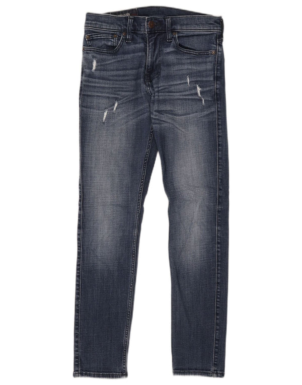 Hollister Womens Distressed Super Skinny Jeans W28 L30 Blue Cotton