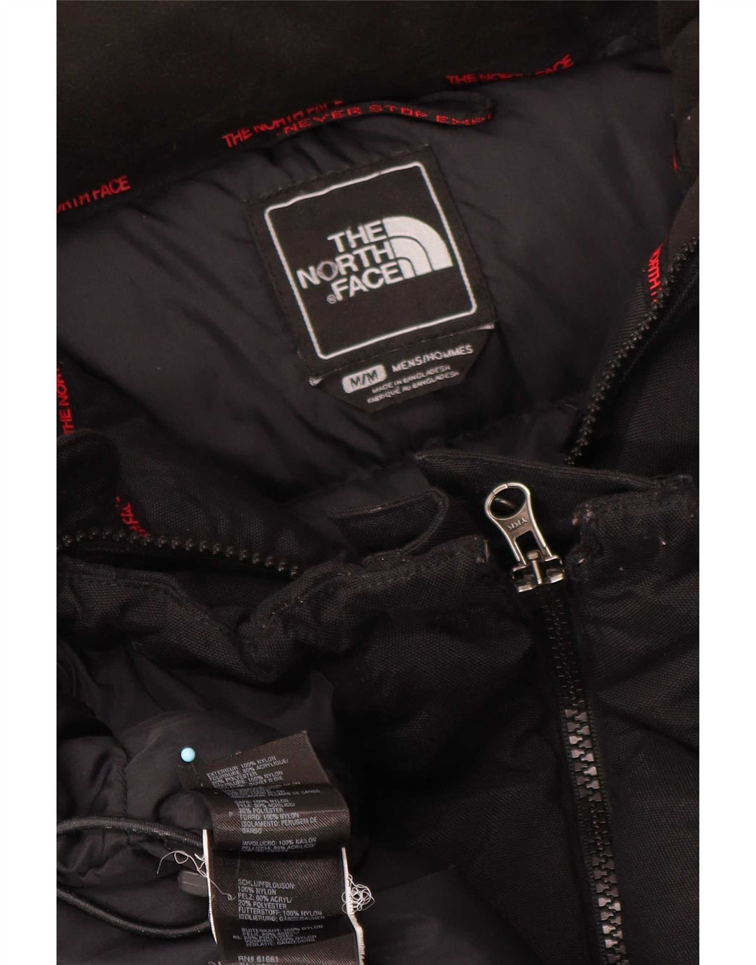 The North Face Mens Hooded Padded Jacket UK 38 Medium Black Nylon