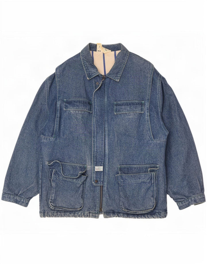 Vitamina Mens Denim Coat UK 40 Large Blue Cotton