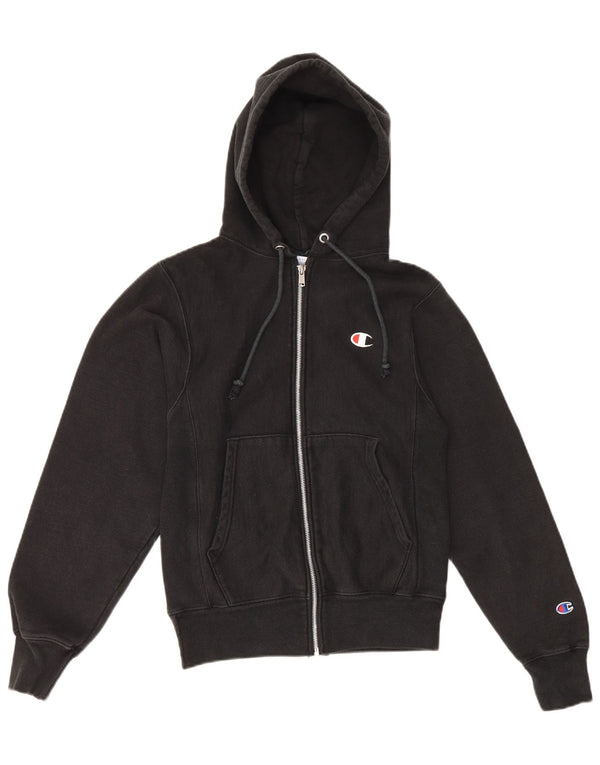 Champion Mens Zip Hoodie Sweater XS Black Cotton