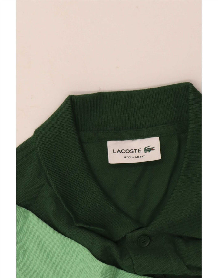 Lacoste Mens Regular Fit Polo Shirt Medium Green Colourblock
