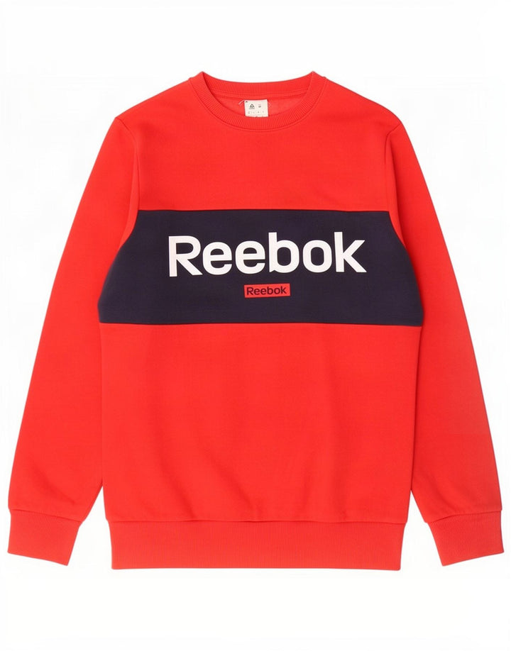 Reebok Mens Graphic Sweatshirt Jumper Medium Red Colourblock