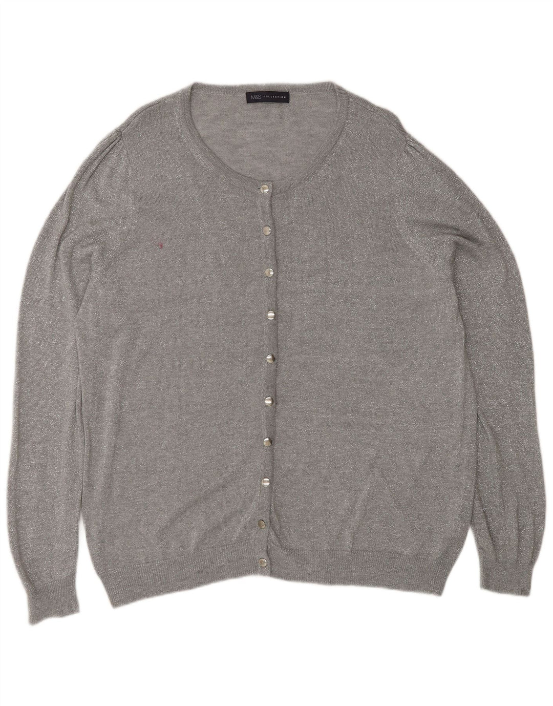 Marks & Spencer Womens Cardigan Sweater UK 20 2XL  Grey Polyamide