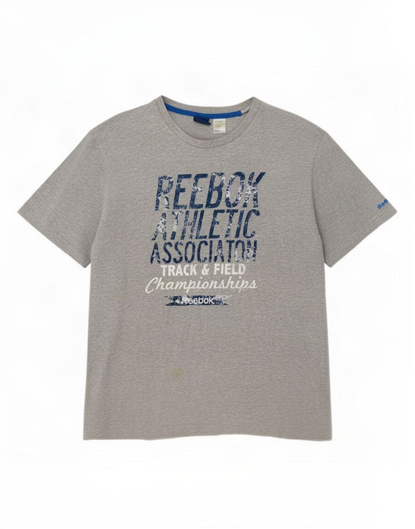 Adidas Mens Graphic T-Shirt Top Medium Grey Cotton