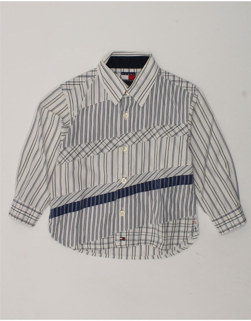 TOMMY HILFIGER Baby Boys Shirt 18-24 Months Grey Striped Cotton | Vintage Tommy Hilfiger | Thrift | Second-Hand Tommy Hilfiger | Used Clothing | Messina Hembry 