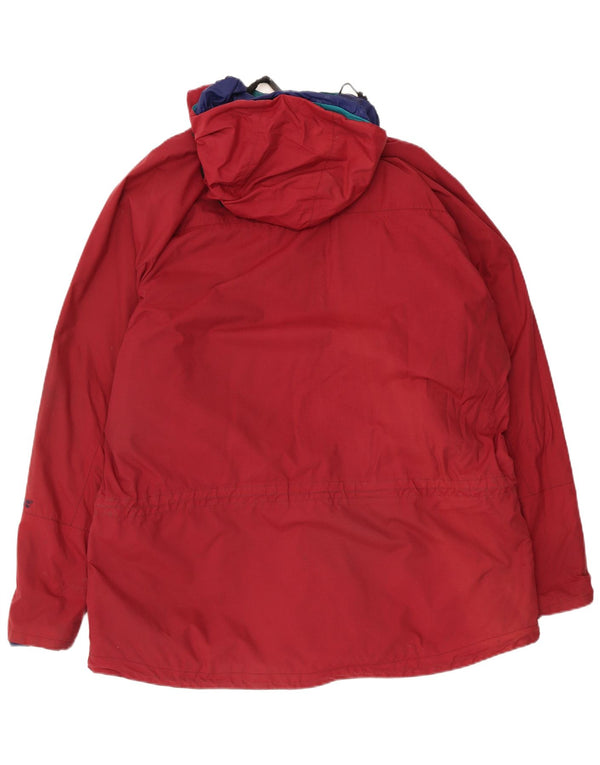 Timberland Mens Hooded Windbreaker Jacket UK 40 Large Red Nylon