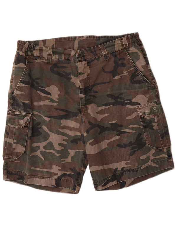 SOLOGNAC Mens Cargo Shorts Large W36  Khaki Camouflage Cotton