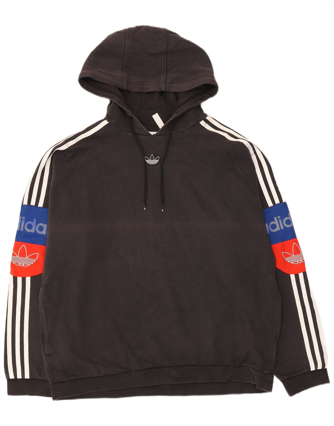 Adidas Mens Graphic Hoodie Jumper Medium Black Cotton