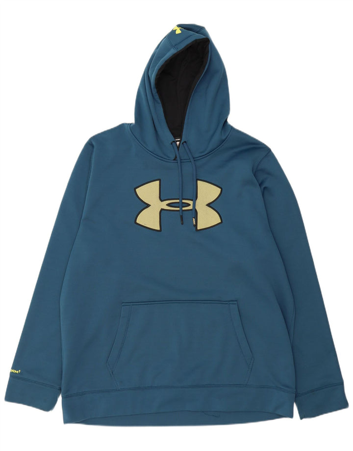 UNDER ARMOUR Mens Heat Gear Graphic Hoodie Jumper 2XL Blue