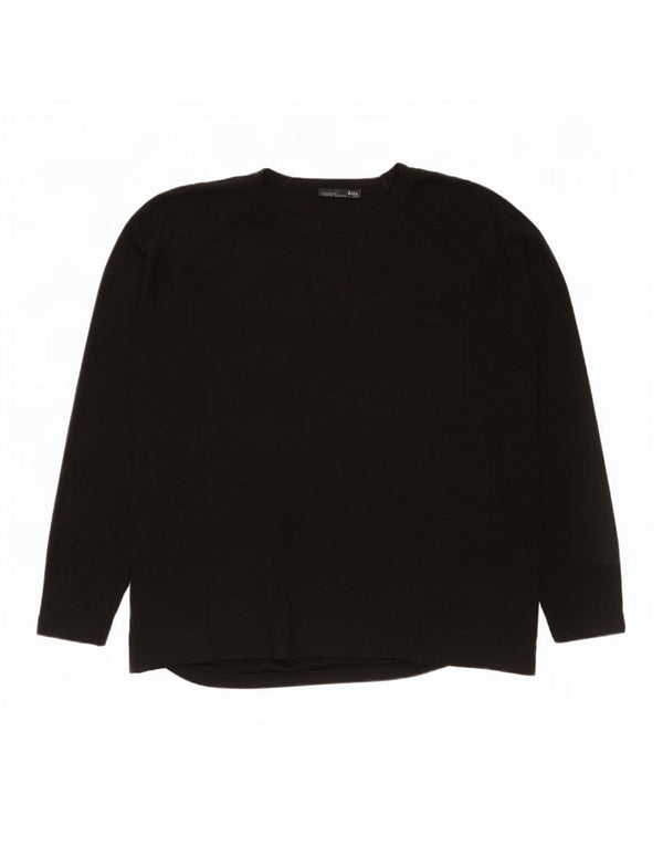 Zara Womens Oversized Top Long Sleeve UK 10 Small Black