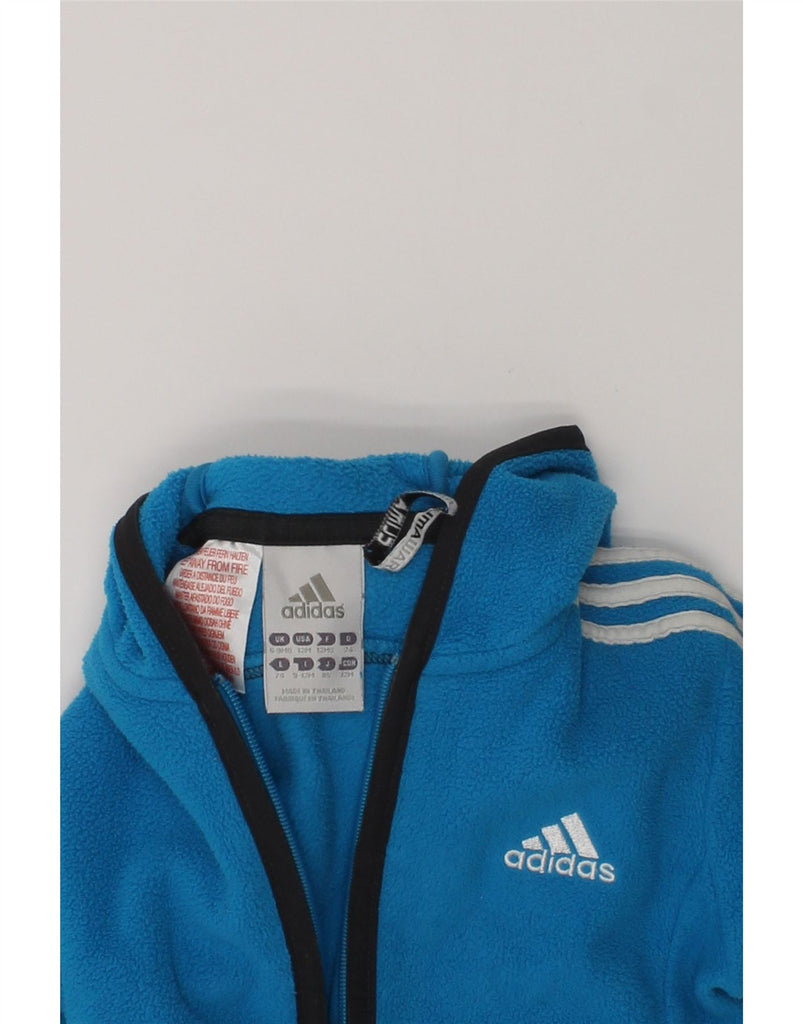 ADIDAS Baby Boys Hooded Fleece Jacket 6-9 Months Blue Polyester | Vintage Adidas | Thrift | Second-Hand Adidas | Used Clothing | Messina Hembry 