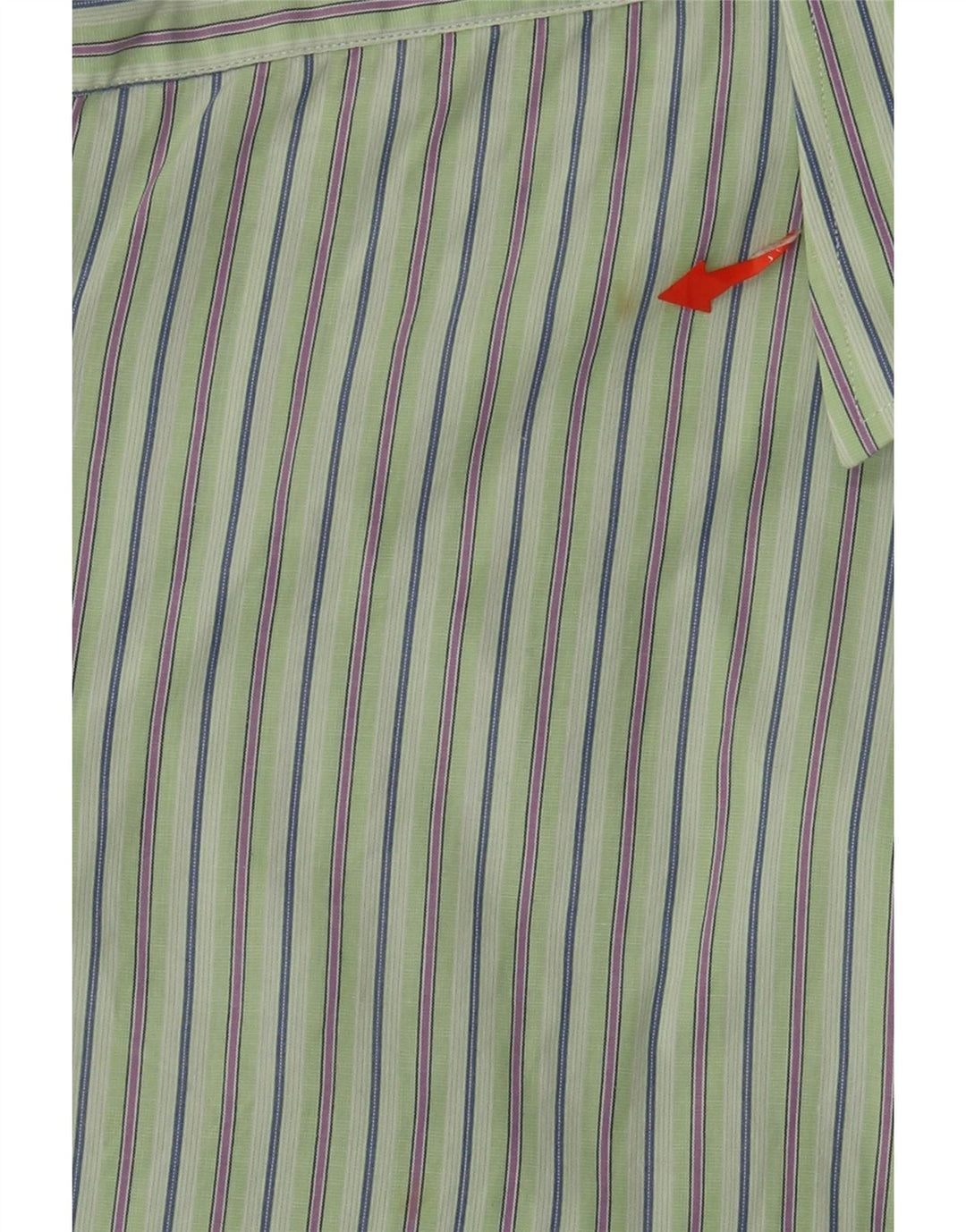 Paul Smith Mens Formal Shirt Size 45 17 1/2 XL Green Striped Cotton