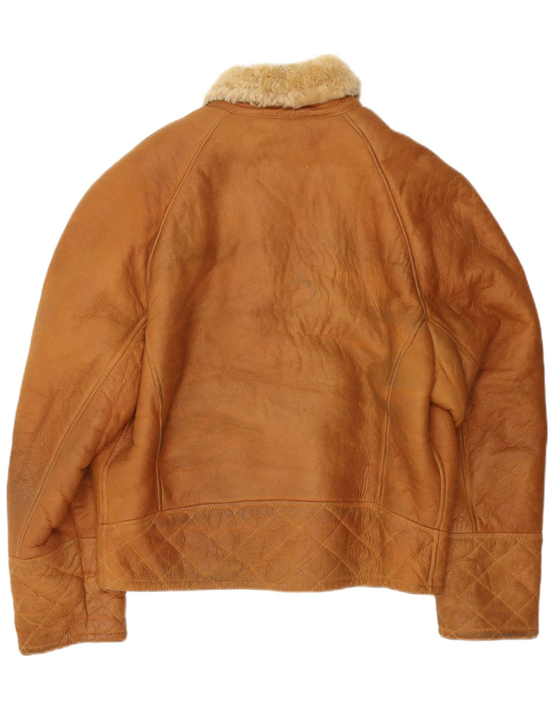 VINTAGE Mens Shearling Jacket IT 48 Medium Beige Shearling