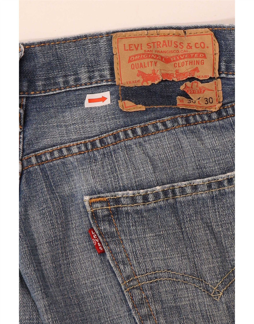 Levi's Mens 505 Straight Jeans W30 L30 Blue Cotton