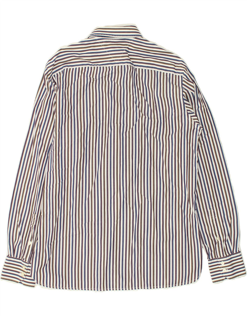 TOMMY HILFIGER Mens 80'S Two Ply Shirt Medium Multicoloured Striped Cotton | Vintage Tommy Hilfiger | Thrift | Second-Hand Tommy Hilfiger | Used Clothing | Messina Hembry 