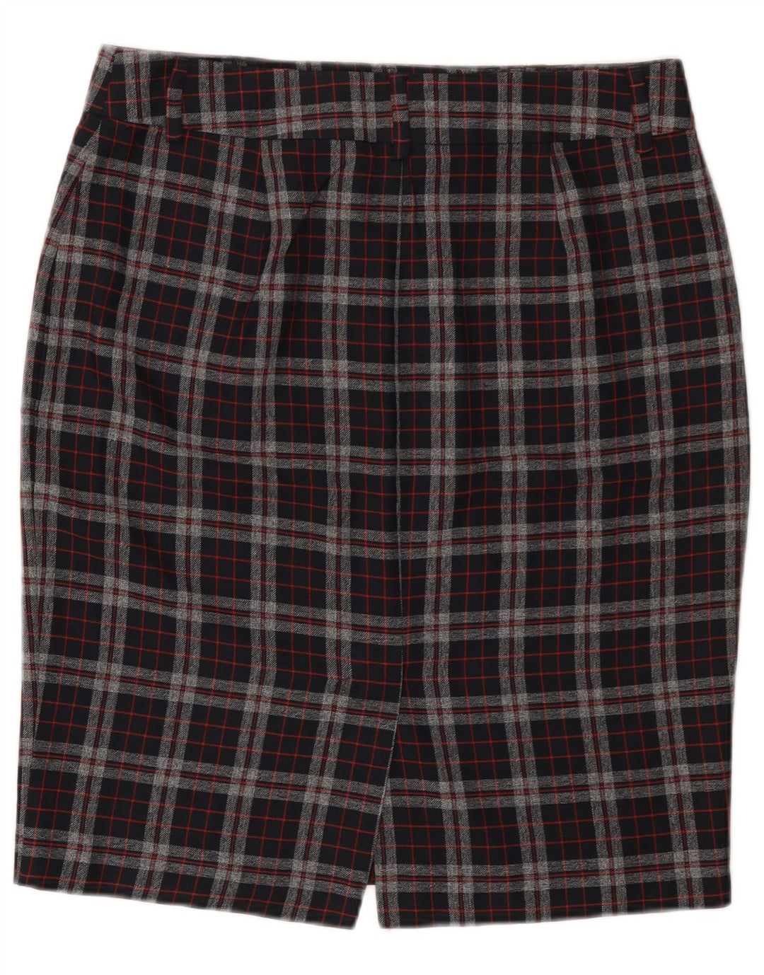 Marks & Spencer Womens Pencil Skirt UK 14 Large W32  Black Check Polyester