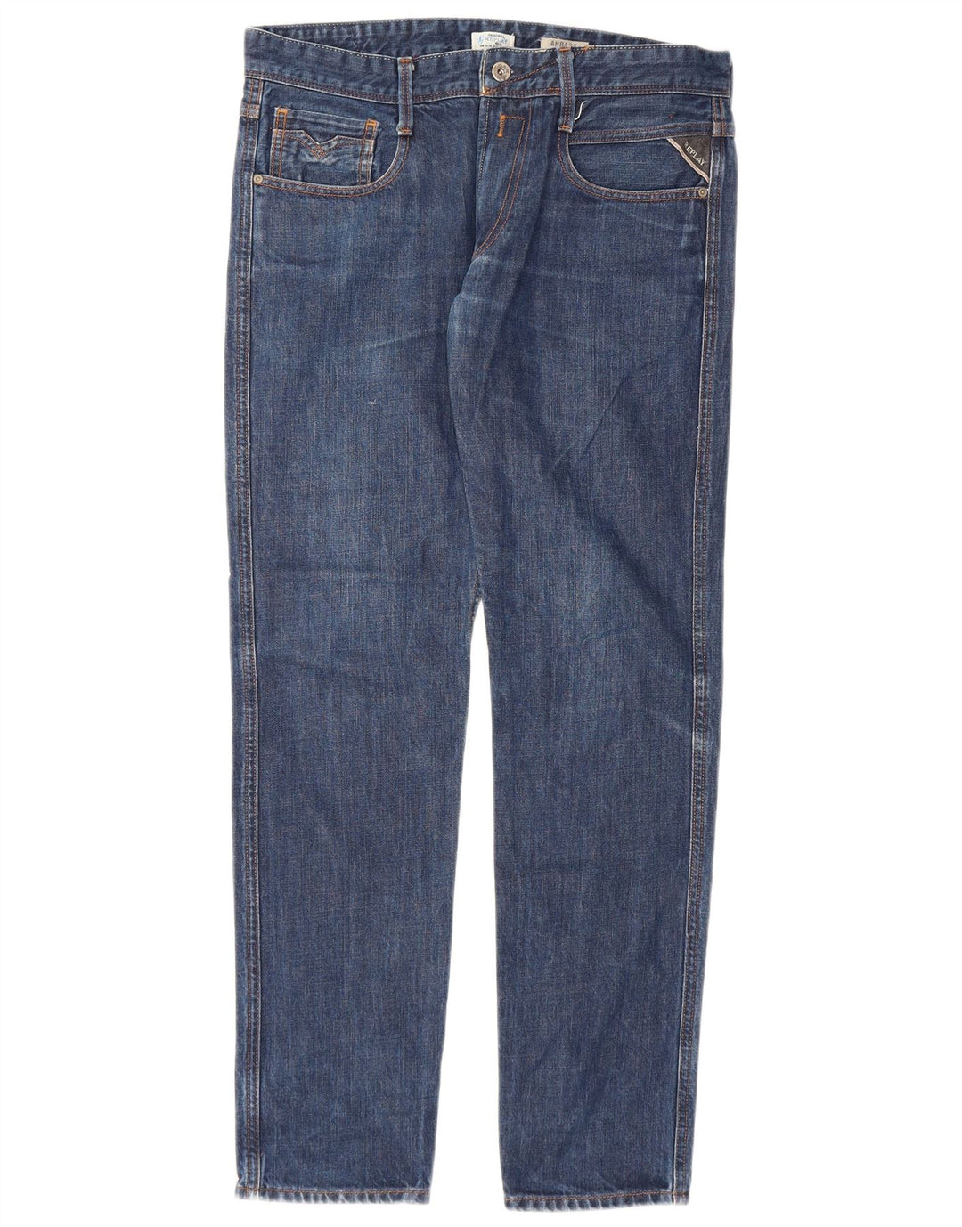 Replay Mens Slim Jeans W32 L32 Blue Cotton