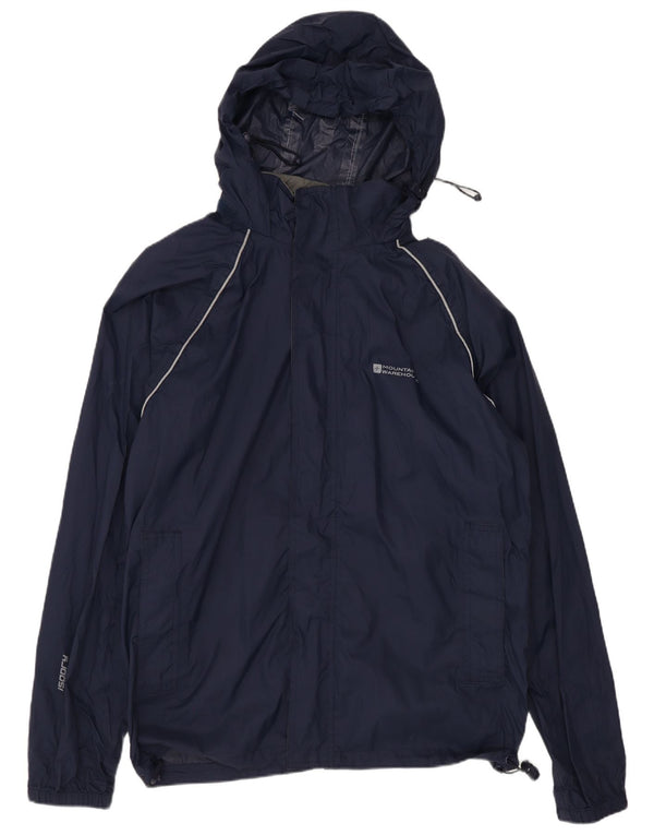 Mountain Warehouse Mens Hooded Loose Fit Rain Jacket UK 34 XS Navy Blue