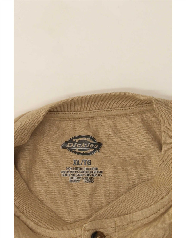 Dickies Mens Regular T-Shirt Top XL Beige Cotton